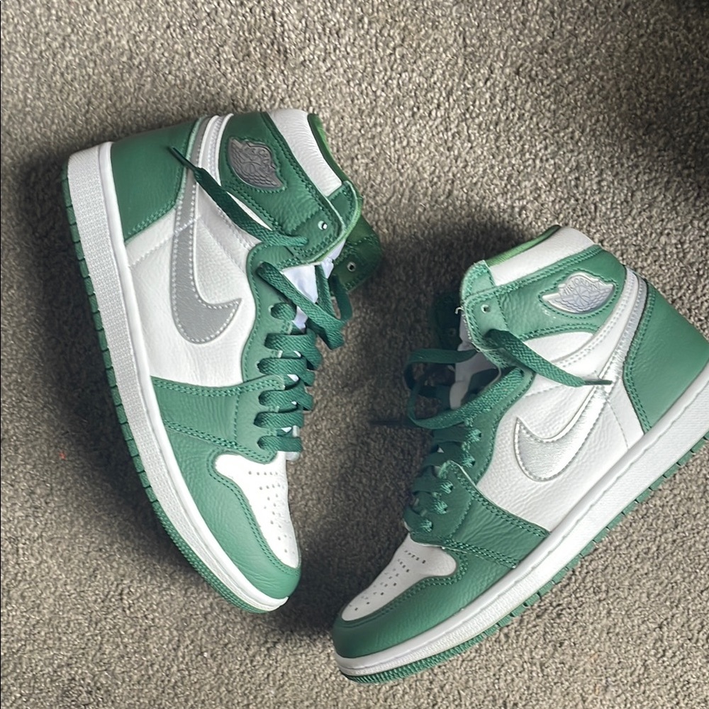 Jordan Green and White Sneakers